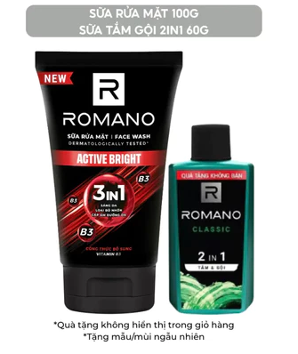  Sữa rửa mặt Romano đa tác dụng dành cho nam giới 100g: Cấp ẩm, Loại bỏ nhờn, Sáng da/Ngừa mụn/Làm sạch sâu 