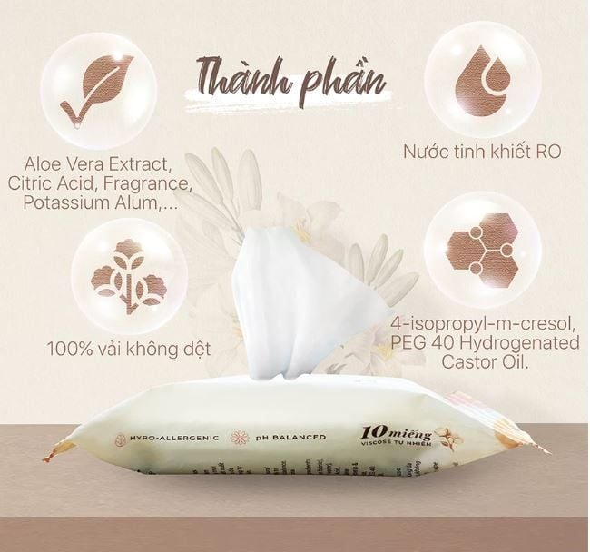  Khăn ướt phụ khoa vệ sinh vùng kín phụ nữ EcoWipes gói 10 tờ hương tự nhiên 