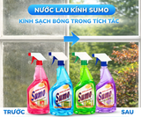  Nước Lau Kính Sumo 850ml 4 Mùi Hương tự chọn Lau Kính Ô Tô Lau Kính Bàn Ăn Lau Kính Hồ Cá 