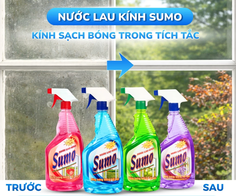  Nước Lau Kính Sumo 850ml 4 Mùi Hương tự chọn Lau Kính Ô Tô Lau Kính Bàn Ăn Lau Kính Hồ Cá 