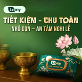  Khăn ướt bao sái lau bàn thờ Lamy gói 30 tờ Hương Trầm 