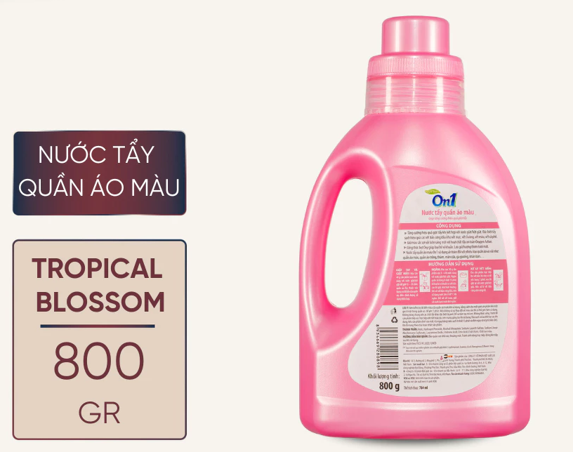  Nước tẩy quần áo màu On1 400-800g khử mùi hôi ẩm mốc lưu hương thơm mát 