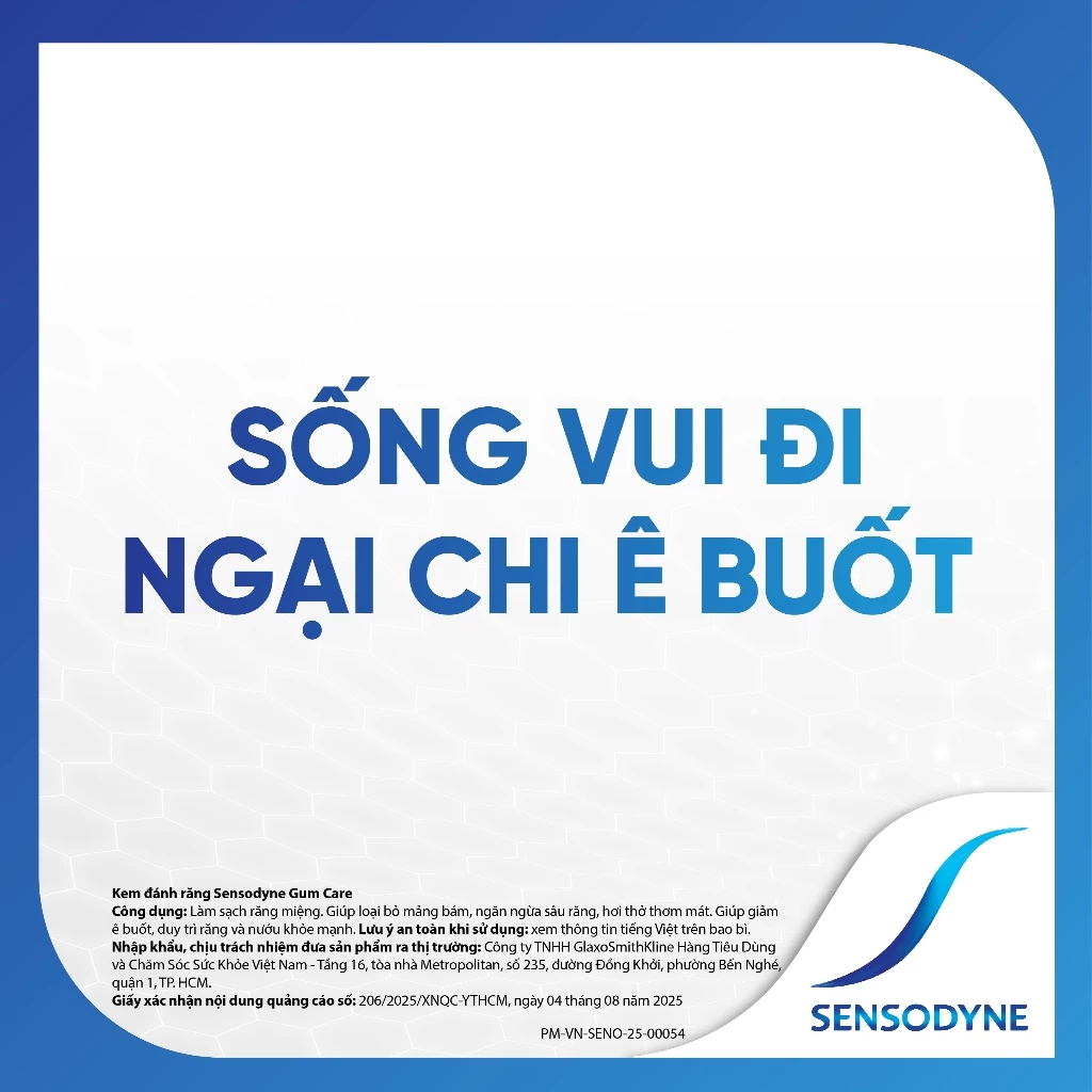  Kem đánh răng SENSODYNE Gum Care 100g giúp giảm ê buốt và bảo vệ nướu chắc khỏe 
