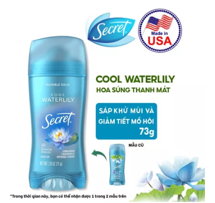  Sáp Khử Mùi SECRET 73g Giảm tiết mồ hôi và dưỡng da săn mịn, nhiều mùi hương - Mỹ 