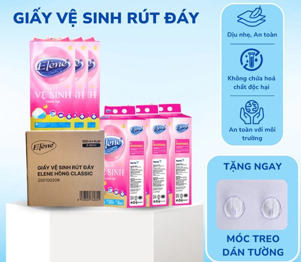  Giấy Rút Đáy Đa Năng Elene 4 Lớp Cao Cấp, Mềm Mịn, An Toàn 