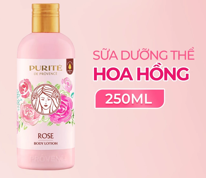  Sữa Dưỡng Thể Thiên Nhiên PURITÉ Hương Hoa Anh Đào / Hoa Hồng / Sữa Ong Chúa 250ML 
