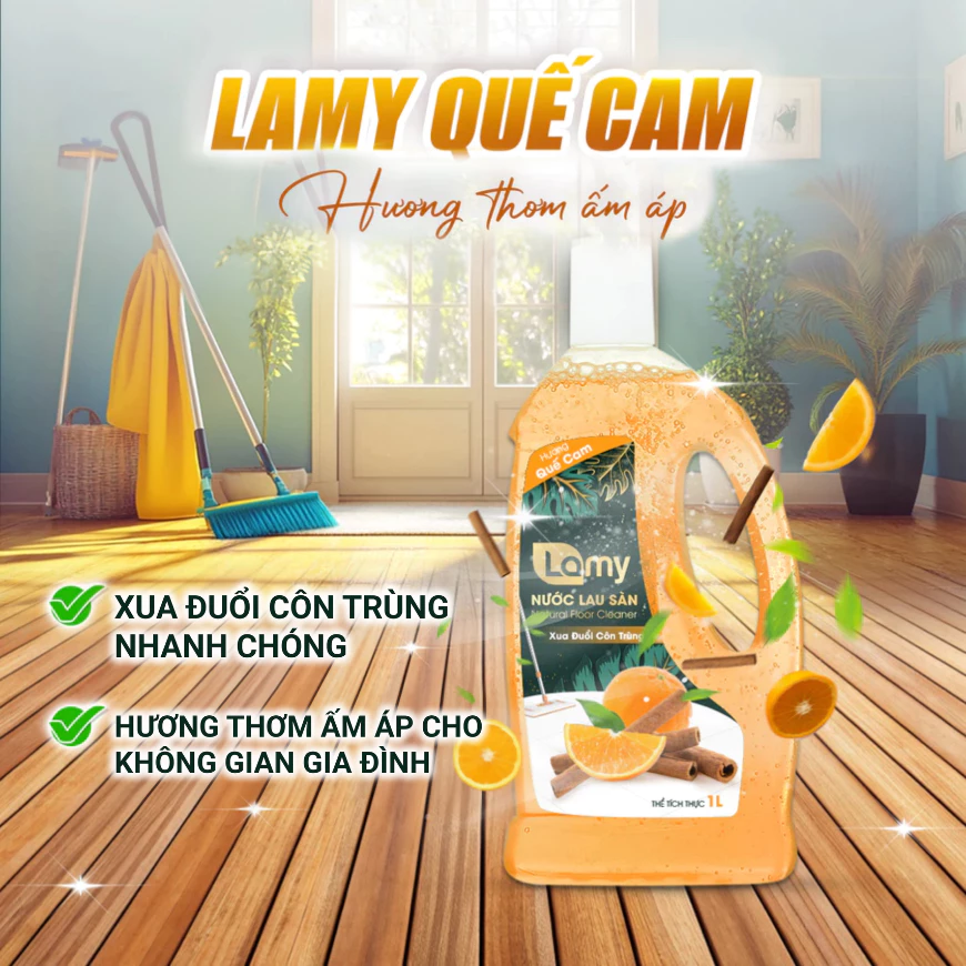  Nước Lau Sàn Nhà Lamy 1L Sạch Nhanh Đuổi Muỗi Kiến Cho Sàn Gỗ Gạch Men Hương Thơm Dịu 