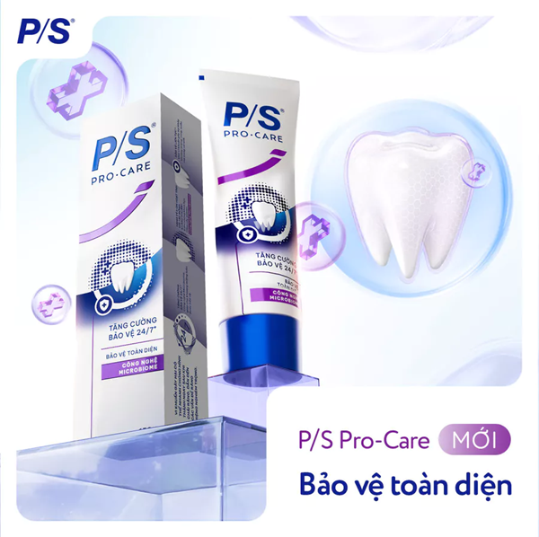  Kem Đánh răng P/S Pro-Care với hàng tỉ ion hoạt tính hỗ trợ lợi khuẩn 150g 