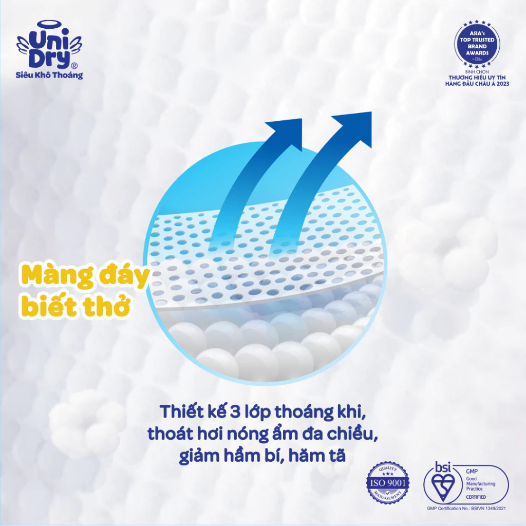  Tã Quần UniDry Siêu khô thoáng gói Super Jumbo mới 