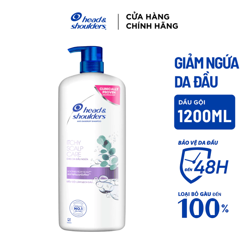  Dầu Gội Sạch Gàu HEAD & SHOULDERS Bạc Hà/ Giảm Ngứa Da Đầu/ Hương Chanh - Chai 1200 ML 