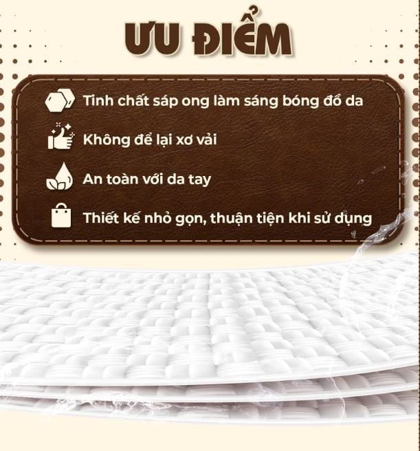  Khăn ướt lau giày da túi da ví da siêu tốc Leather EcoWipes gói 25 tờ hương quế 
