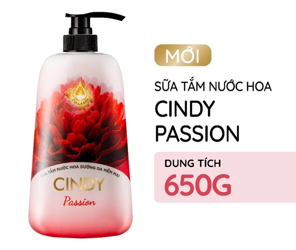  Sữa Tắm Nước Hoa CINDY Dưỡng Da Mềm Mại 650g 