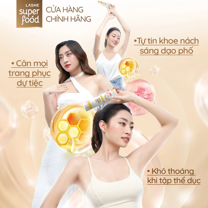  Xịt Khử Mùi LASHE SUPERFOOD Dưỡng Sáng Da / Se Khít Lỗ Chân Lông / Dưỡng Da Mềm Mịn 140ML 