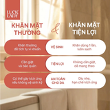  Khăn mặt khô dùng 1 lần Luck Lady 100 tờ/túi, kích thước 15x20cm, phù hợp cho da nhạy cảm, dạng túi rút đáy 