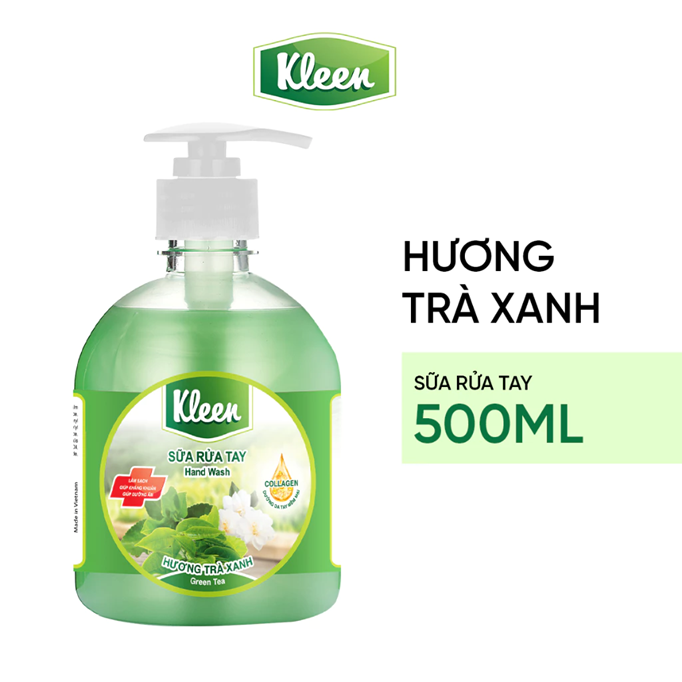  Sữa rửa tay Kleen Làm sạch Giúp kháng khuẩn Giúp dưỡng ẩm 500ml 