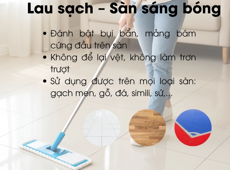  Nước lau sàn siêu sạch Lix túi 3.2L sạch nhà, thơm lâu đuổi côn trùng, phù hợp với mọi loại sàn 