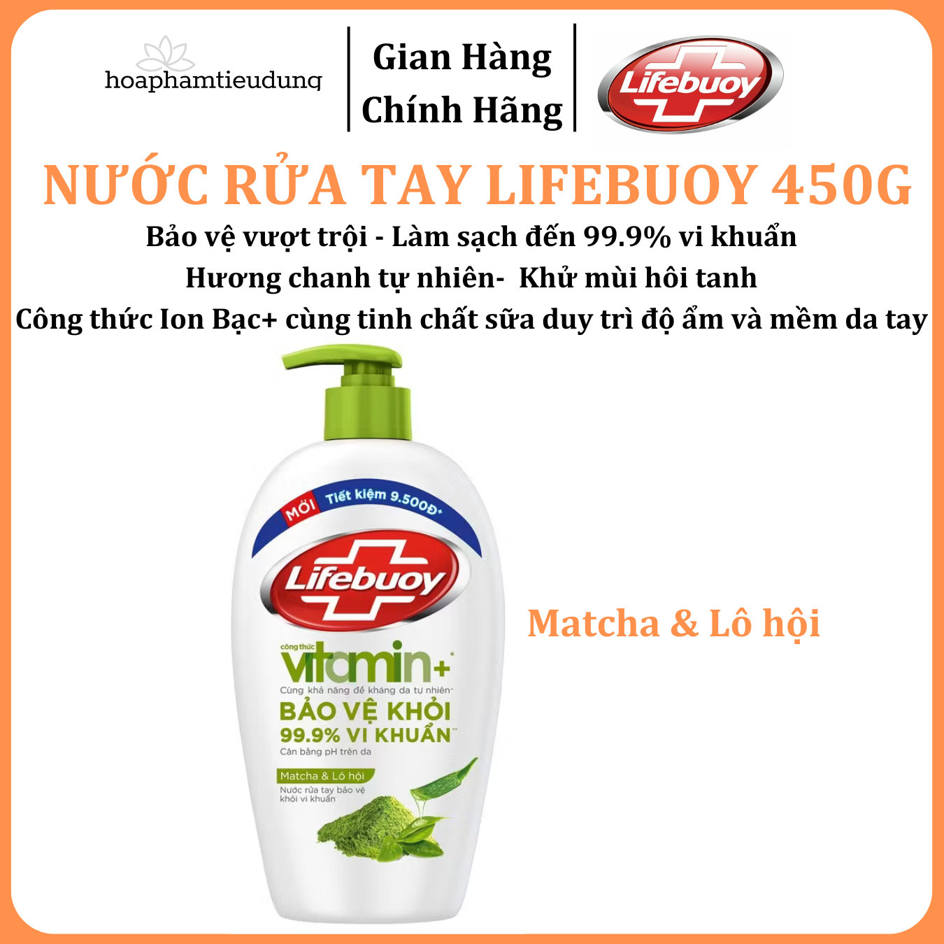  Nước Rửa Tay Lifebuoy Bảo Vệ Khỏi 99.9% Vi Khuẩn Gây Bệnh Với Ion Bạc+ Hỗ Trợ Cùng Đề Kháng Da Tự Nhiên 450g 