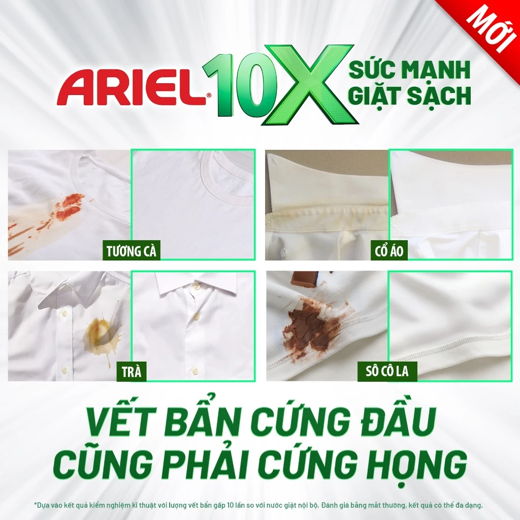  Nước Giặt Gel ARIEL 10X Sức Mạnh Giặt Sạch Chuyên Gia Cửa Trước - Cửa Trên Hương Downy Nắng Sớm Túi 1.37 - 4.05KG 