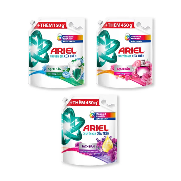  Nước Giặt ARIEL Chuyên Gia Cửa Trên Ngăn Lem Màu Hương Downy Nắng Sớm/ Nước Hoa Túi 3.65 KG 