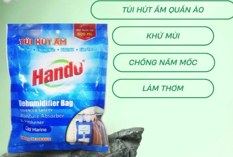  Hộp 5 túi hút ẩm khử mùi làm thơm Hando 250g 