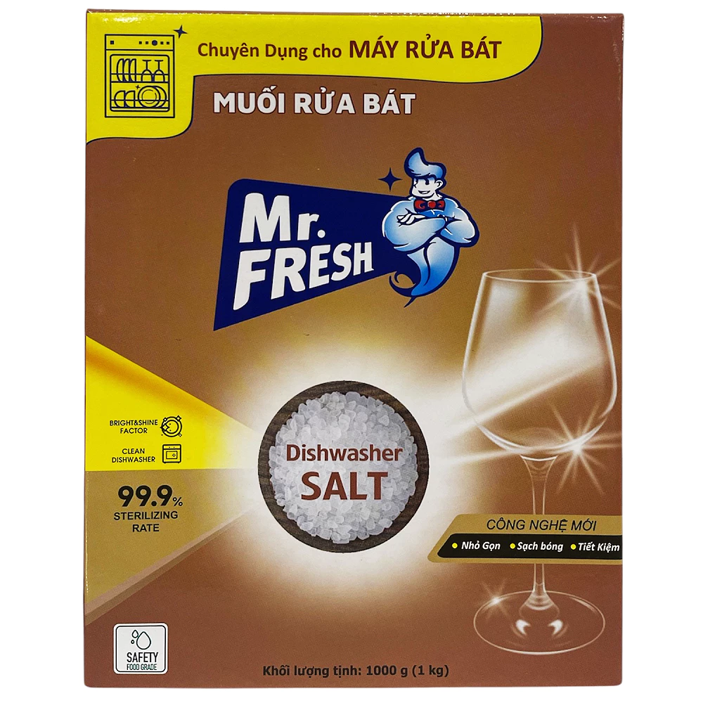  Muối rửa bát Làm mềm,Chống đóng cặn MR.FRESH 1000G dành cho máy rửa bát chuyên dụng 