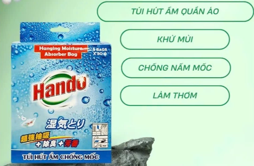  Hộp 5 túi hút ẩm khử mùi làm thơm Hando 250g 