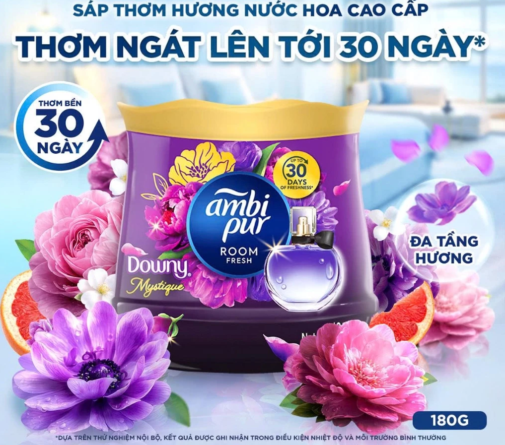  Sáp Thơm Phòng AMBI PUR Hương Nước Hoa Cao Cấp Nhiều Mùi Hương Hộp 180g 