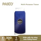  Khăn Giấy Rút Treo Tường PASEO Đa Năng Tiết Kiệm Không Gian Mềm Mịn 300 tờ (4 Lớp) 