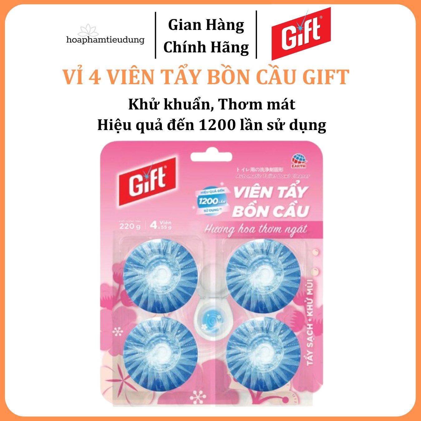  Viên Thả Bồn Cầu Gift (4 viên × 55g) 
