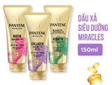  Dầu Xả Siêu Dưỡng PANTENE Miracles Ngăn Rụng Tóc Biotin/ Phục Hồi Hư Tổn Collagen/ Suôn Mượt Óng Ả Keratin - Tuýp 150ml 