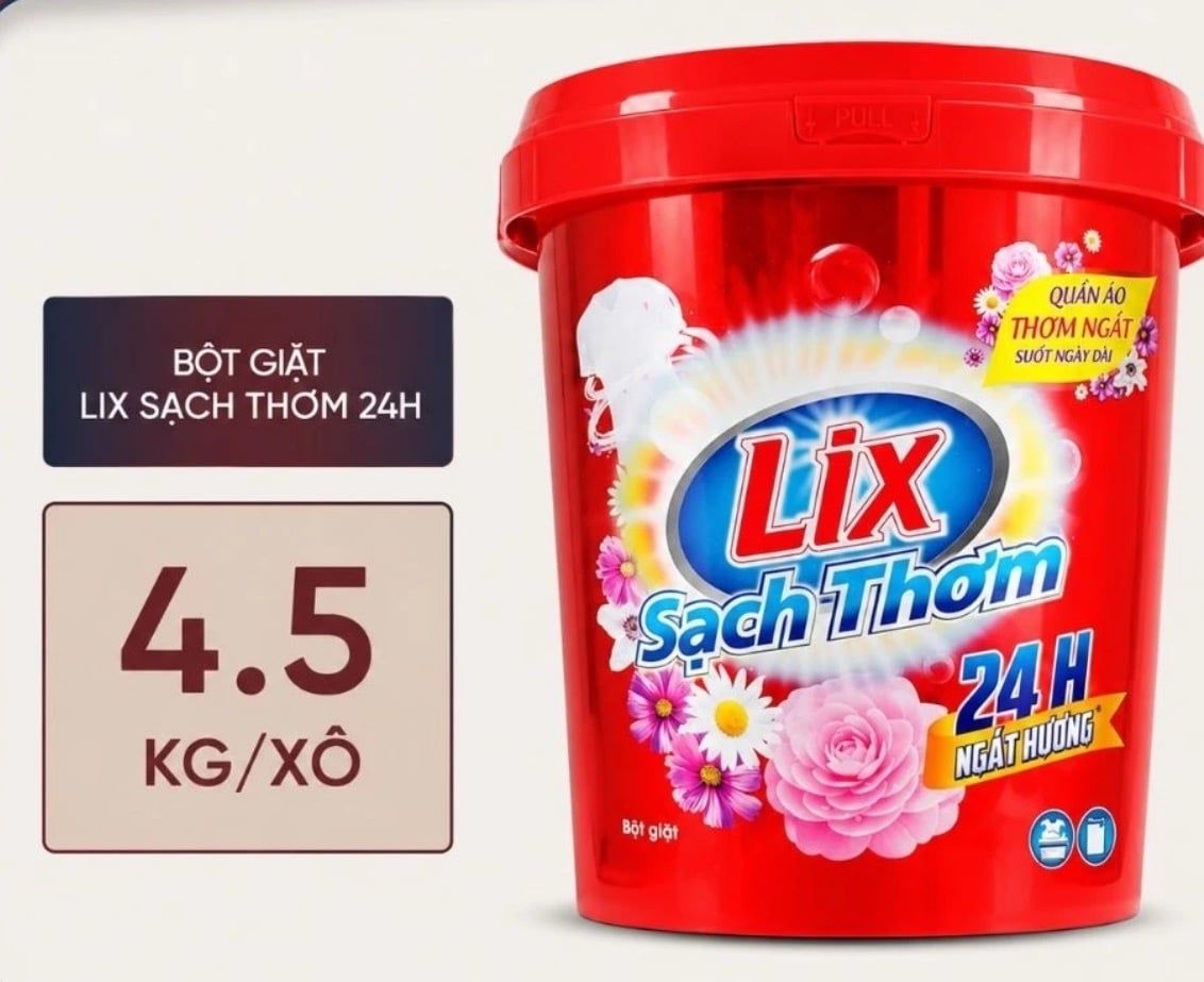  Bột Giặt Lix Ngát hương hoa Xô 4.5kg 