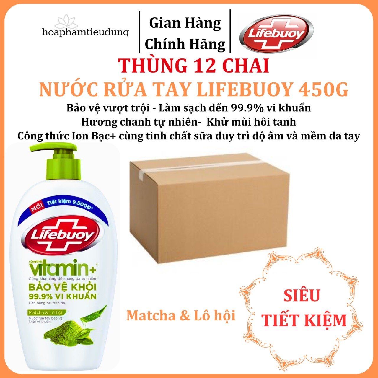  Nước Rửa Tay Lifebuoy Bảo Vệ Khỏi 99.9% Vi Khuẩn Gây Bệnh Với Ion Bạc+ Hỗ Trợ Cùng Đề Kháng Da Tự Nhiên 450g 