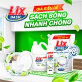  Nước rửa chén Lix Basic hương chanh 1.4kg - sạch dầu mỡ nhanh chóng 