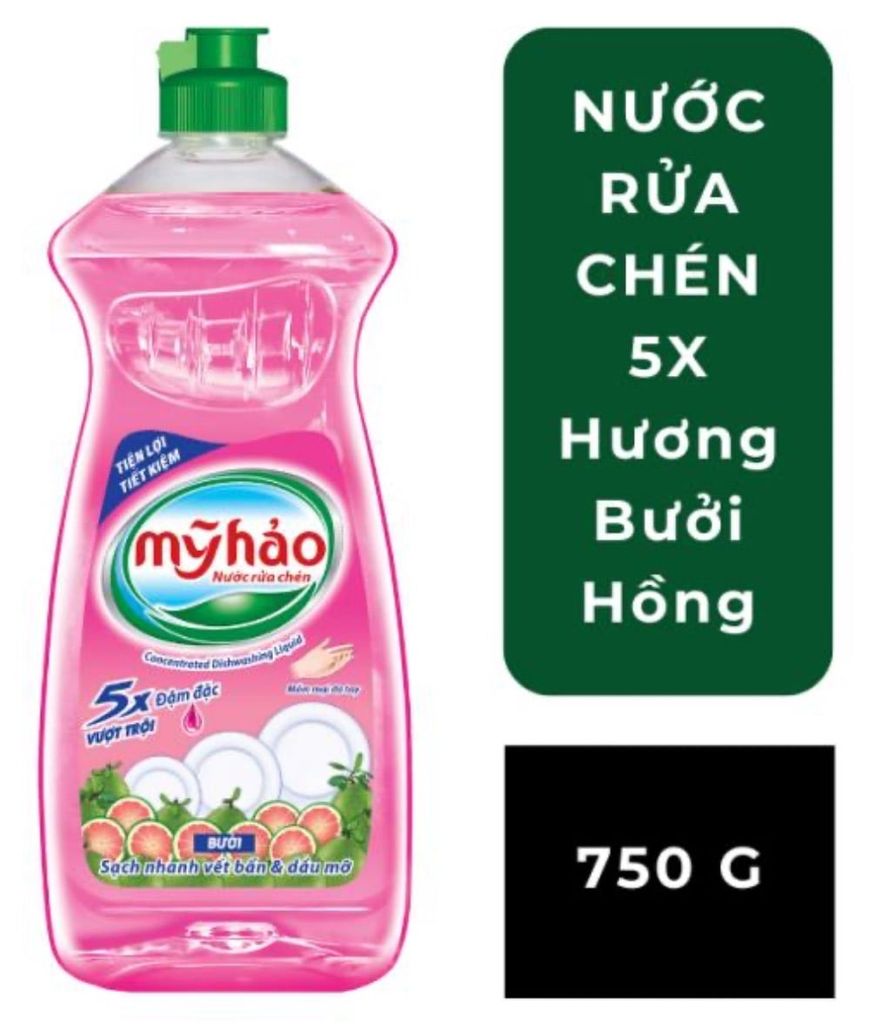 Nước rửa chén Mỹ Hảo 5x Bưởi 750g 