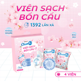  Hộp 4 Viên thả bồn cầu CleanZ hương đào khử mùi, tẩy sạch, thơm mát nhà vệ sinh 50g 