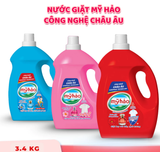  Nước Giặt Cao Cấp Công Nghệ Châu Âu Mỹ Hảo Sạch Vết Bẩn Cứng Đầu Dùng Giặt Tay Và Giặt Máy Bình 3.4KG 