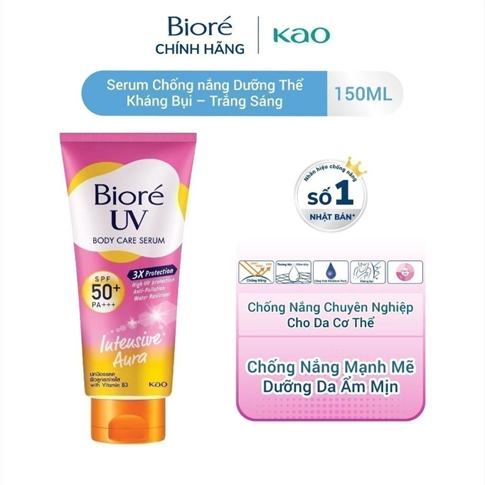  Serum Chống Nắng Dưỡng Thể Kháng Bụi - Trắng Sáng Mịn Màng Biore 150ml 
