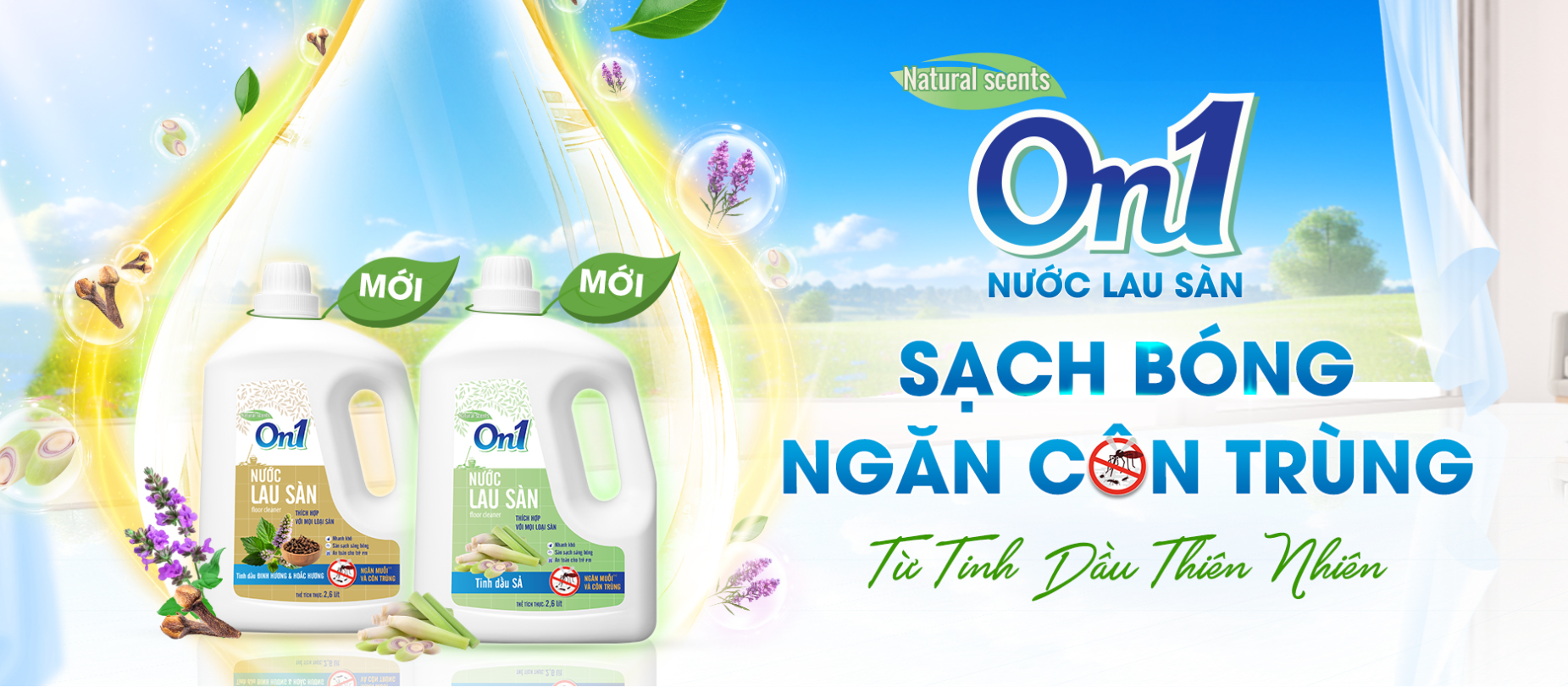  Nước lau sàn On1 tinh dầu Sả 2.6-3.3L 