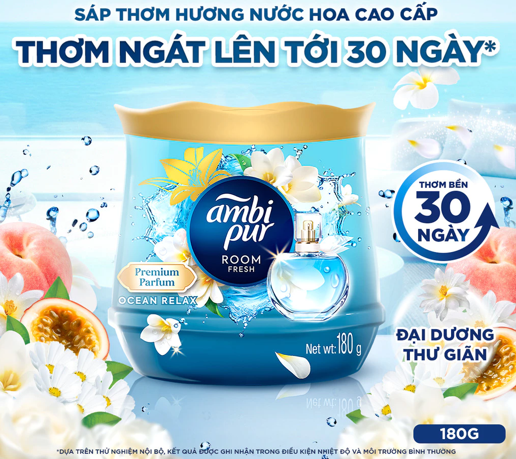  Sáp Thơm Phòng AMBI PUR Hương Nước Hoa Cao Cấp Nhiều Mùi Hương Hộp 180g 