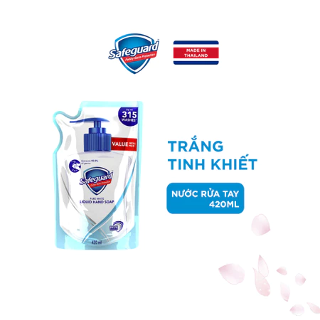  Nước Rửa Tay SAFEGUARD Sạch 99,9% Vi Khuẩn & Dịu Nhẹ Cho Da - Túi 420ML -Thái Lan 