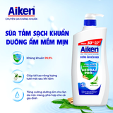  Sữa tắm sạch khuẩn Aiken thảo mộc Dưỡng ẩm mềm mịn, Ngừa mụn sáng da 845g 