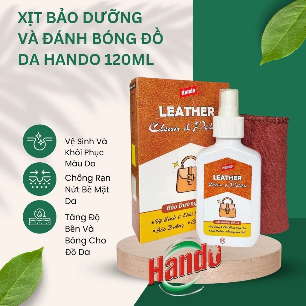  Xịt Bảo Dưỡng & Đánh Bóng Đồ Da Hando 120 - 500ml 