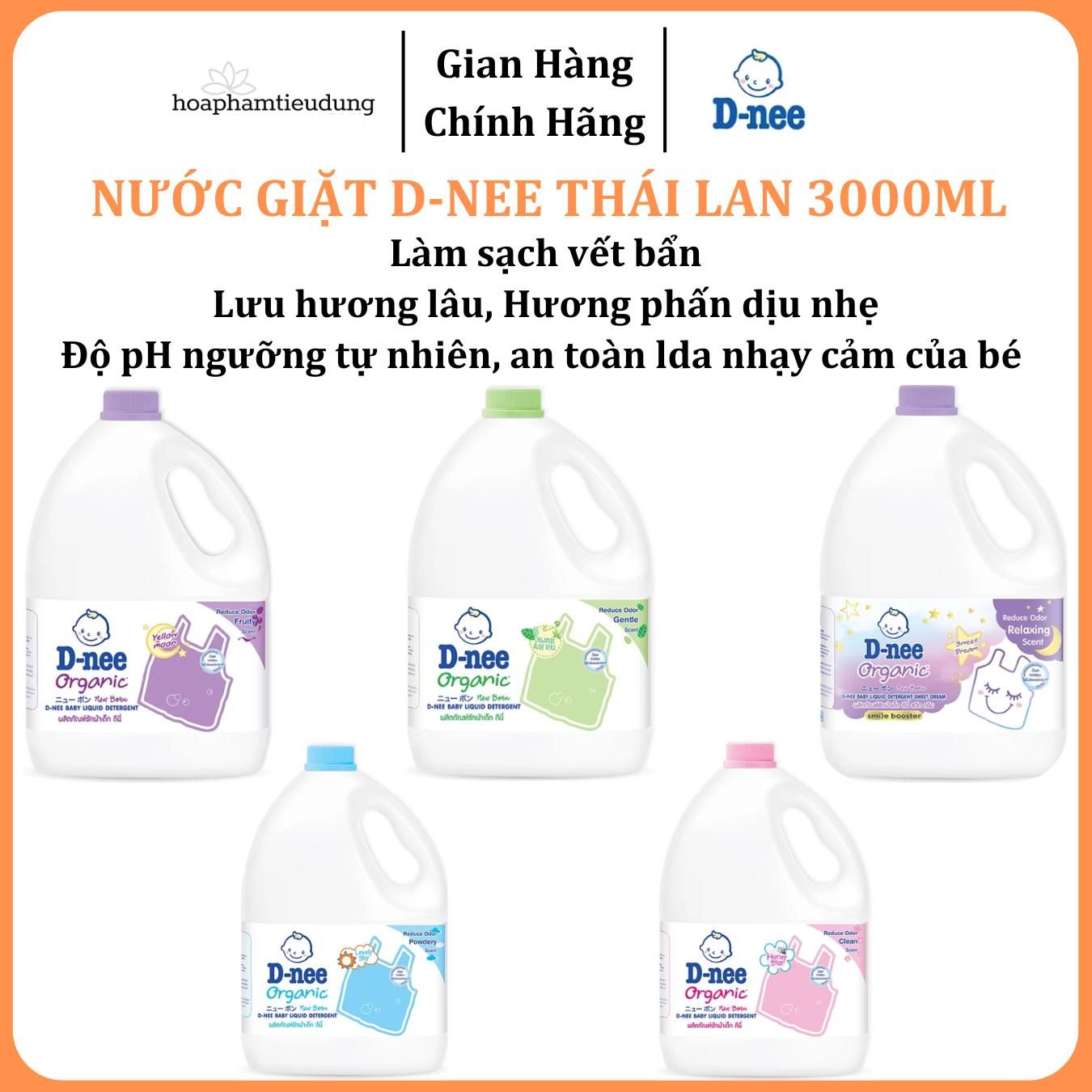  Nước giặt quần áo D-nee 3L (Chính hãng có tem Đại Thịnh) 