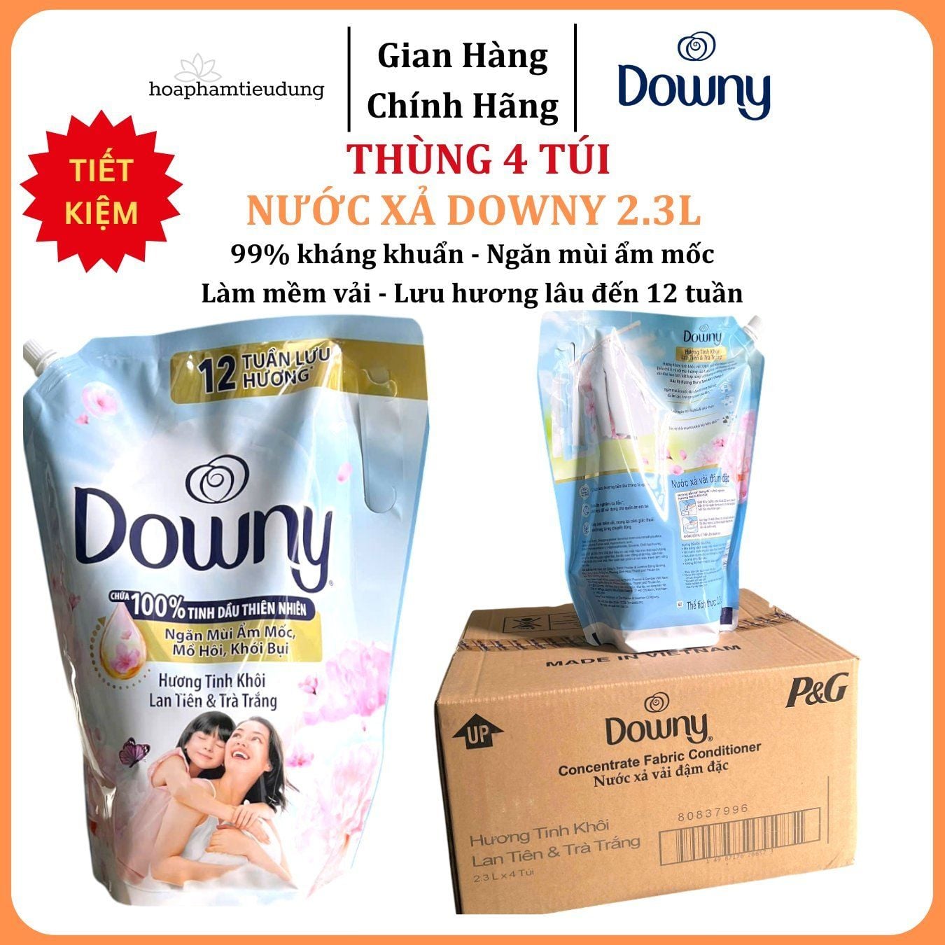  Nước xả vải Downy 1.25-1.45-1.6L-2.3L 