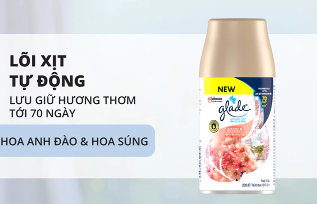  Lõi Xịt GLADE Thơm Phòng Tự Động Lưu Hương Bền Lâu Đến 70 ngày 252ml 