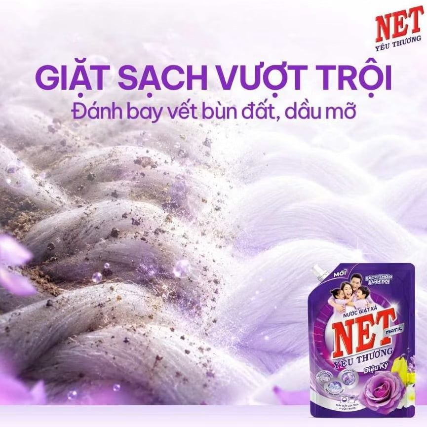  Nước giặt xả NET Matic yêu thương diệu kỳ túi 3kg 
