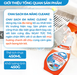  Chai Sạch Nhà Và Bếp Cleanz Làm Sạch Dầu Mỡ, Vết Ố Vàng, Thơm Mùi Chanh Dịu Nhẹ Dung Tích 450ml 