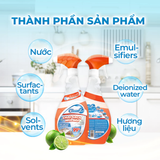  Chai Sạch Nhà Và Bếp Cleanz Làm Sạch Dầu Mỡ, Vết Ố Vàng, Thơm Mùi Chanh Dịu Nhẹ Dung Tích 450ml 