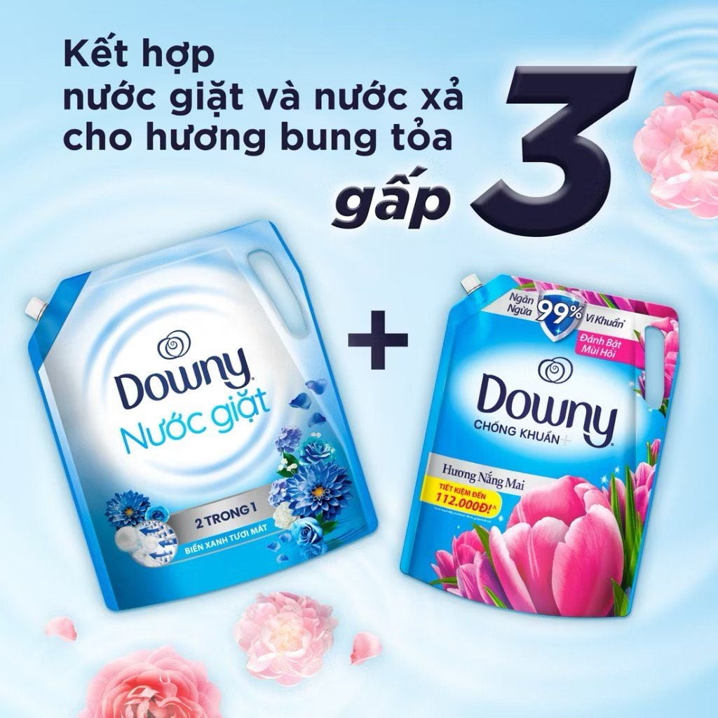  Nước giặt Downy matic 2.65 Kg hương nước hoa, lưu hương suốt 12 tuần 