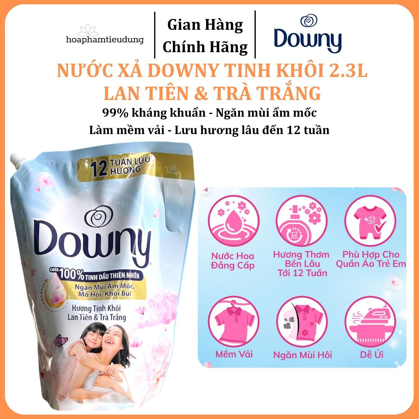  Nước xả vải Downy 1.25-1.45-1.6L-2.3L 